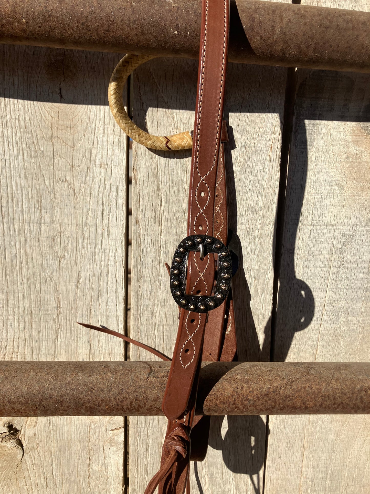 One ear headstall with rawhide ear