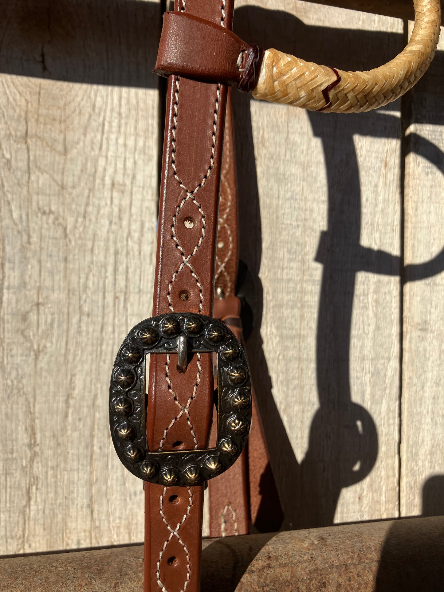One ear headstall with rawhide ear