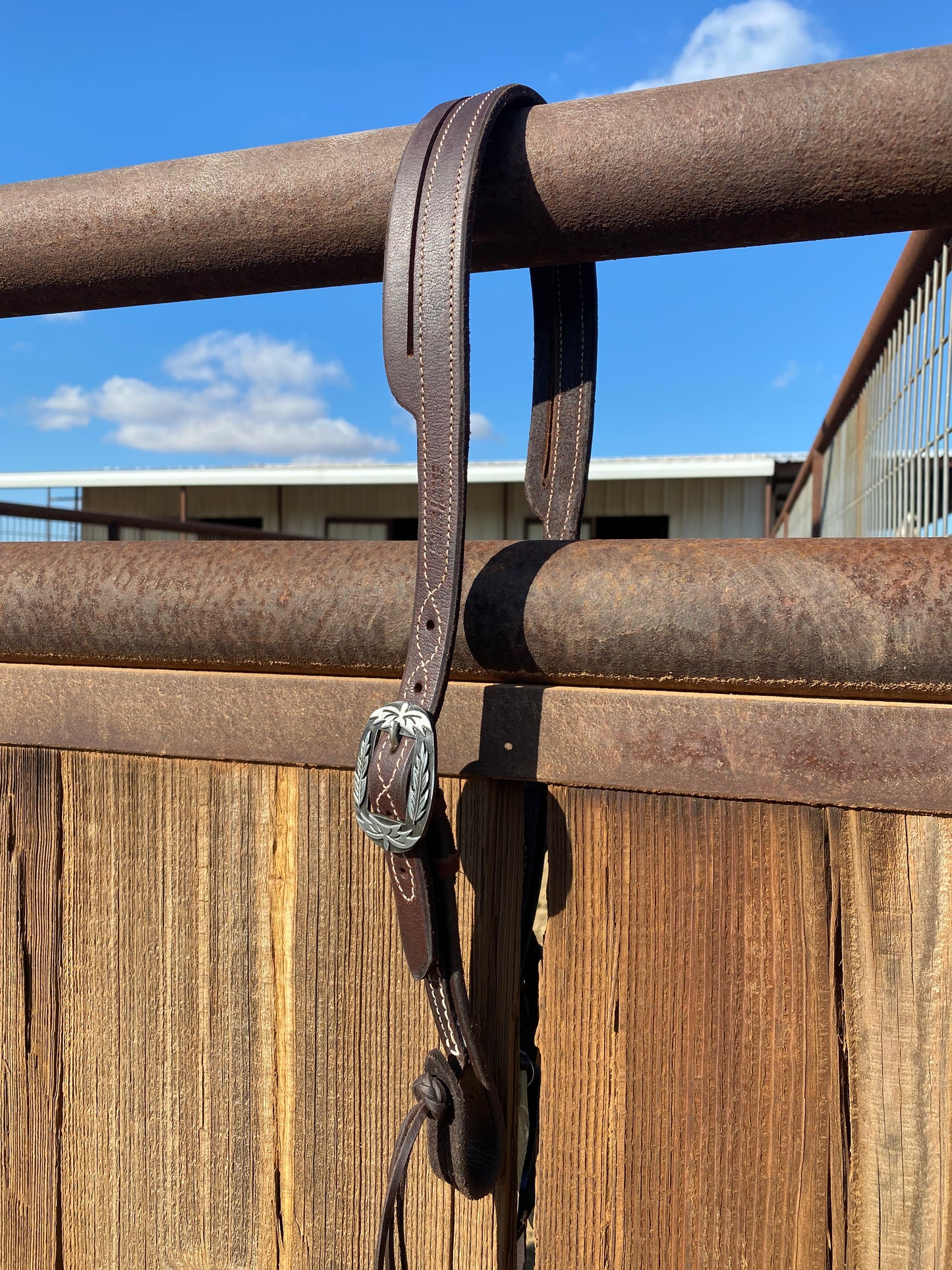 Dark oiled one ear headstall