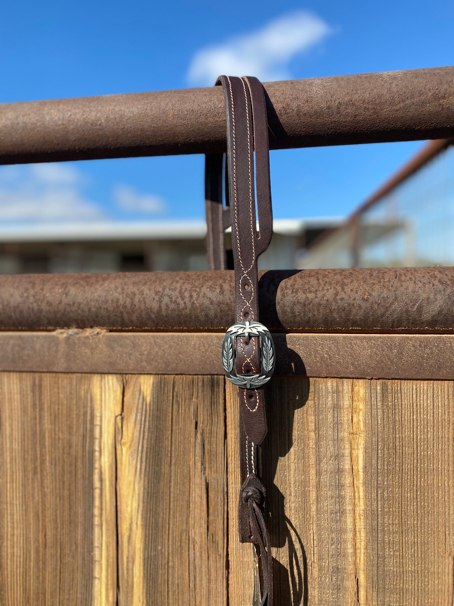 Dark oiled one ear headstall