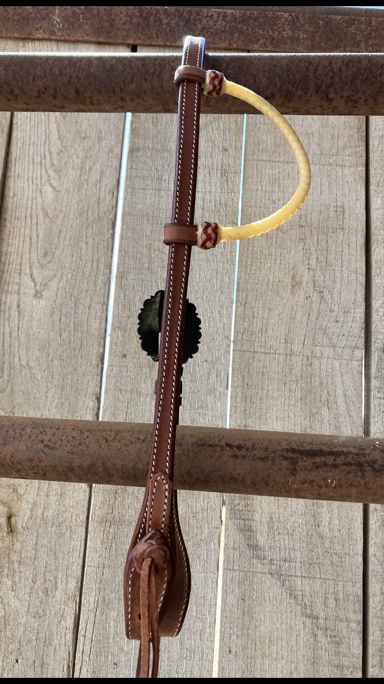 Headstall one ear rawhide Cross buckle