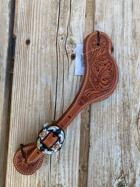 Acorn Tooled Spur Straps