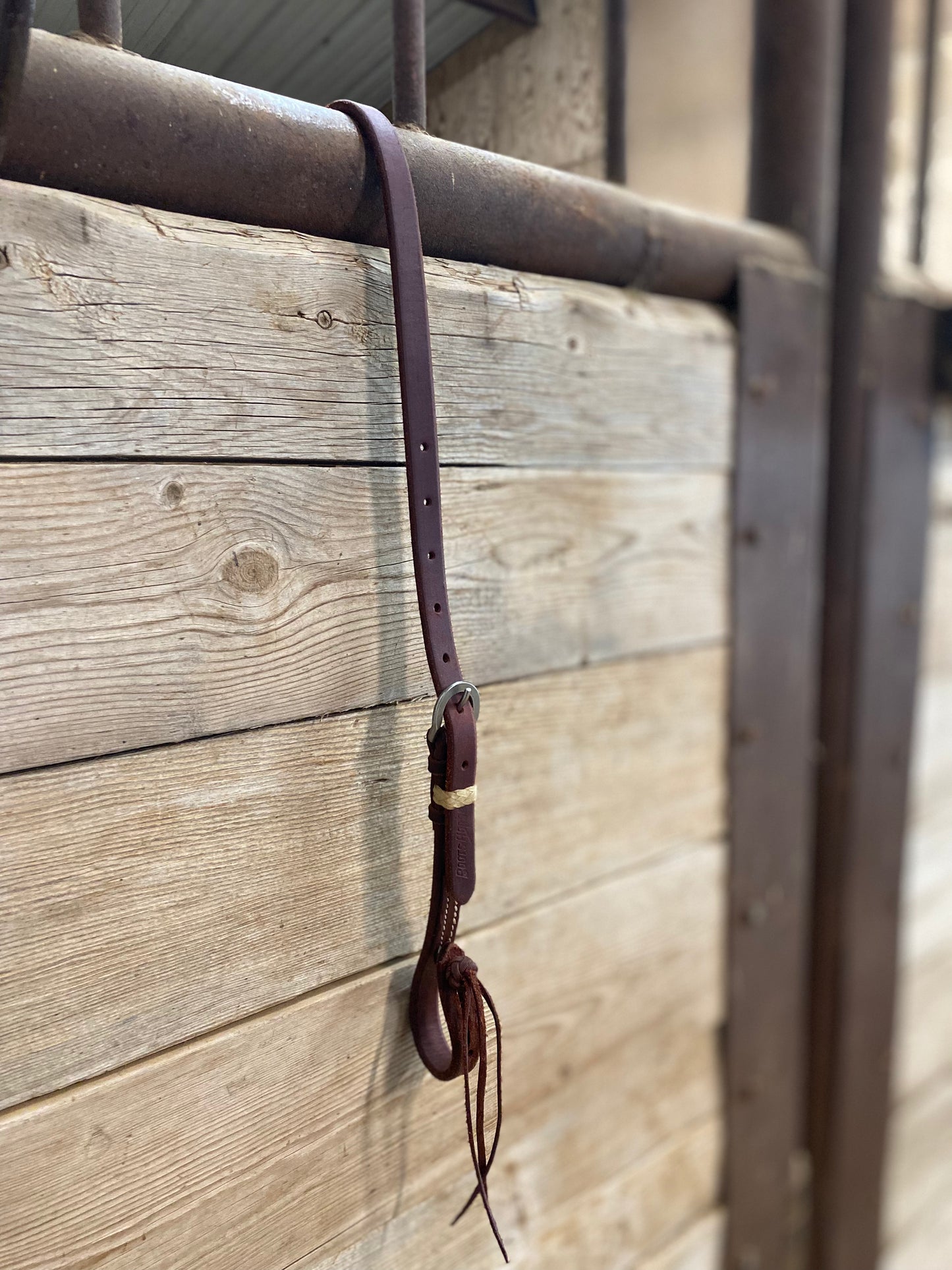 One ear headstall with small rawhide accent pieces