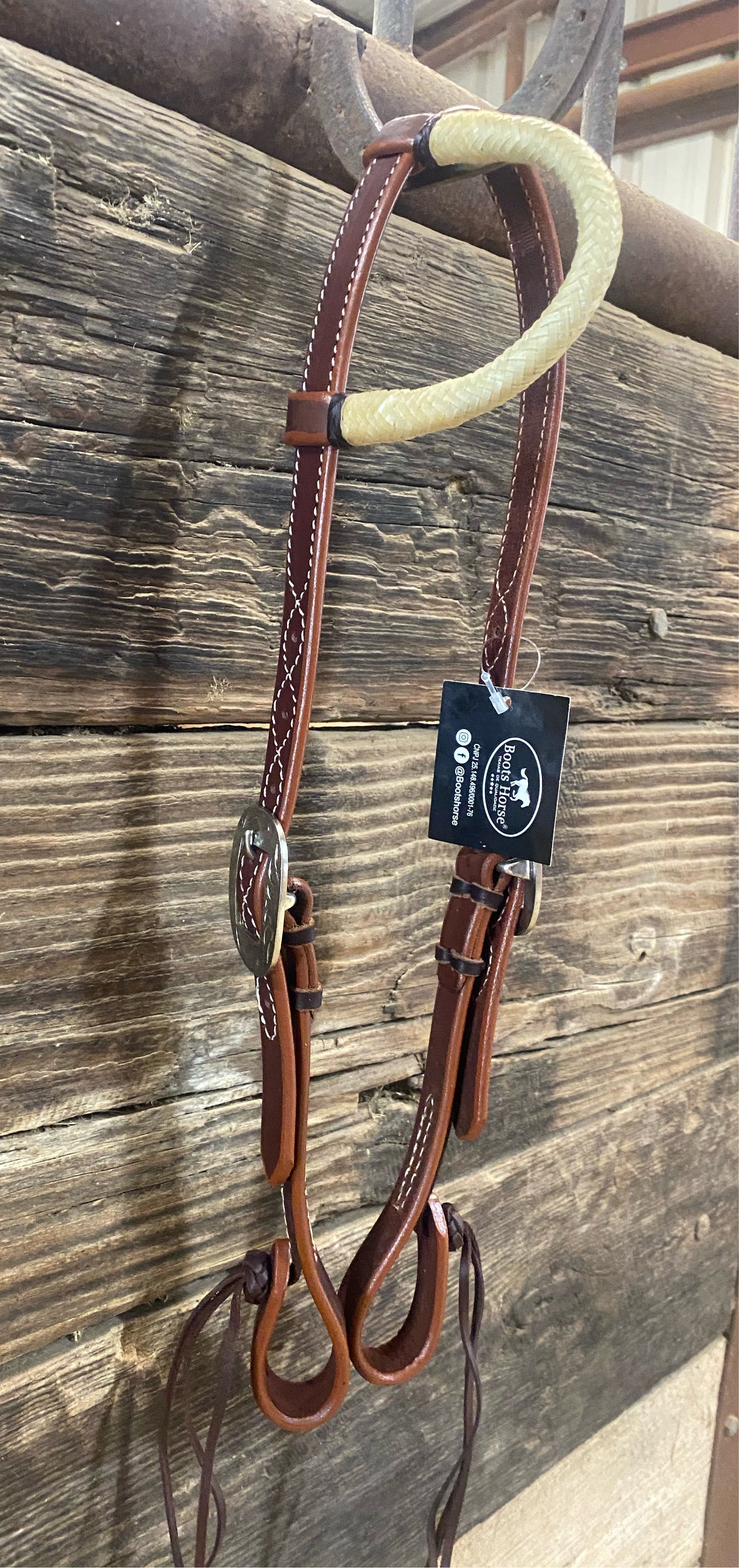 Silver Buckle Rawhide Ear Slide