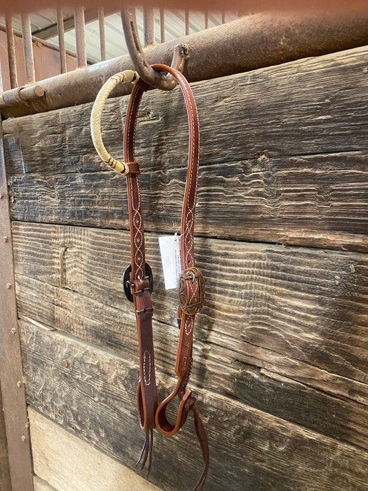 Copper Buckle Rawhide Slide Headstall